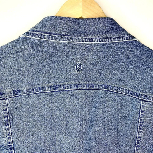 Christine Alexander Denim Fitted Jean Jacket Swarovski Crystals Women's Medium - Picture 7 of 9